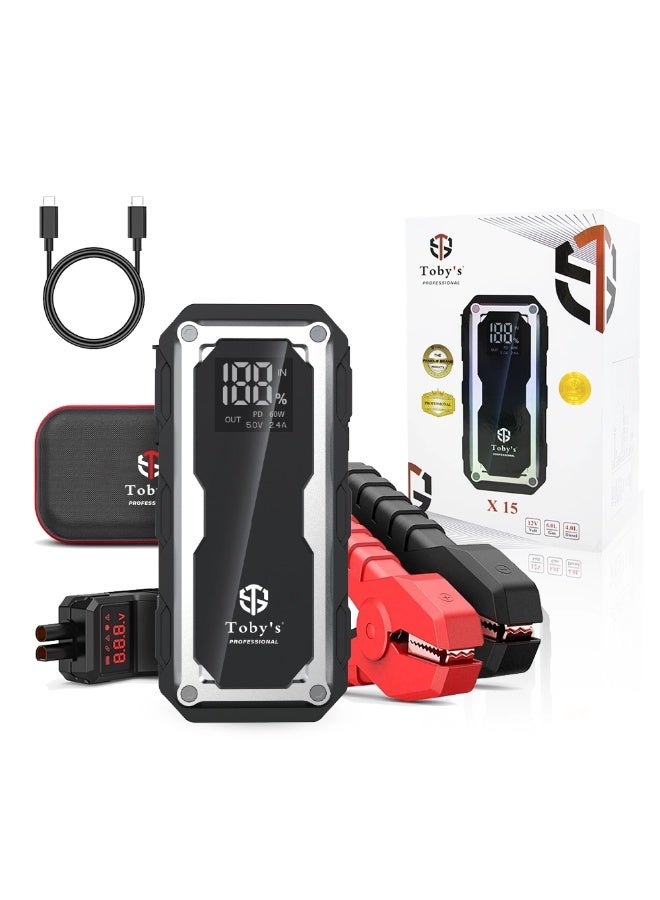 توبيز جهاز تشغيل بطارية السيارة Toby’s X15 بقوة 2200 أمبير وباور بنك محمول - Image 1